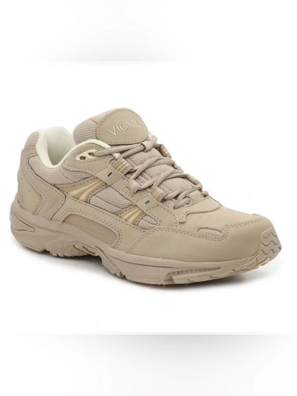 Vionic Walker‎ Classic Orthotic Walking Shoes Stone Taupe Size 5 NWOB Comfort